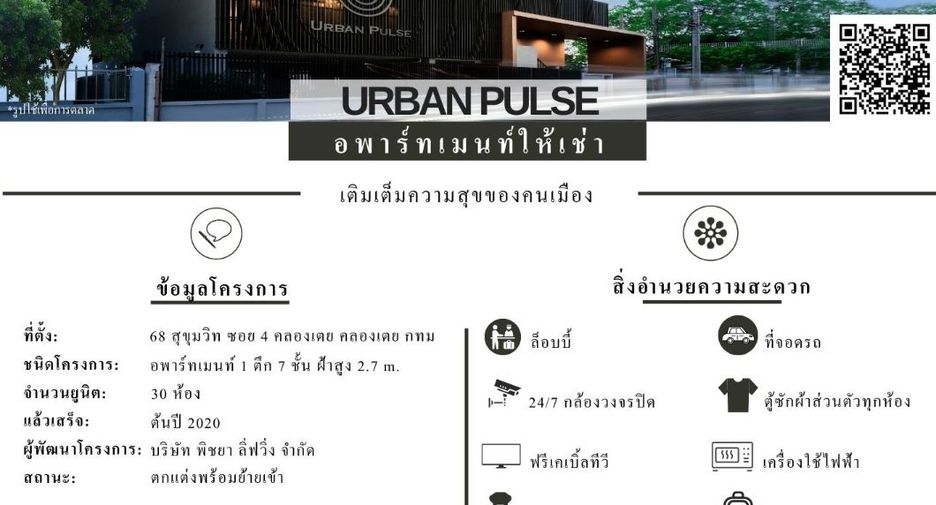 For rent 1 bed apartment in Khlong Toei, Bangkok