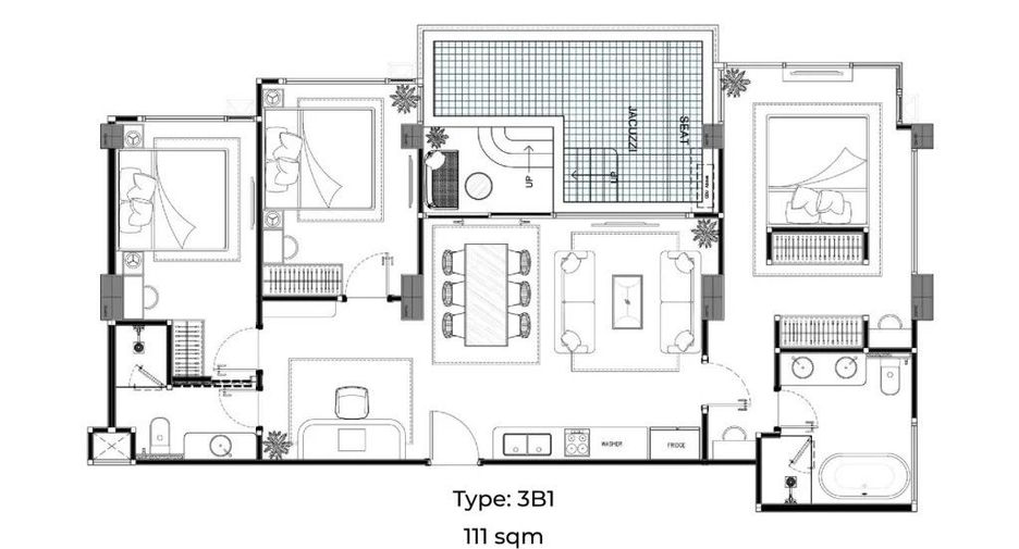 Condo en venta de 1 habitaciones en Jomtien, Pattaya