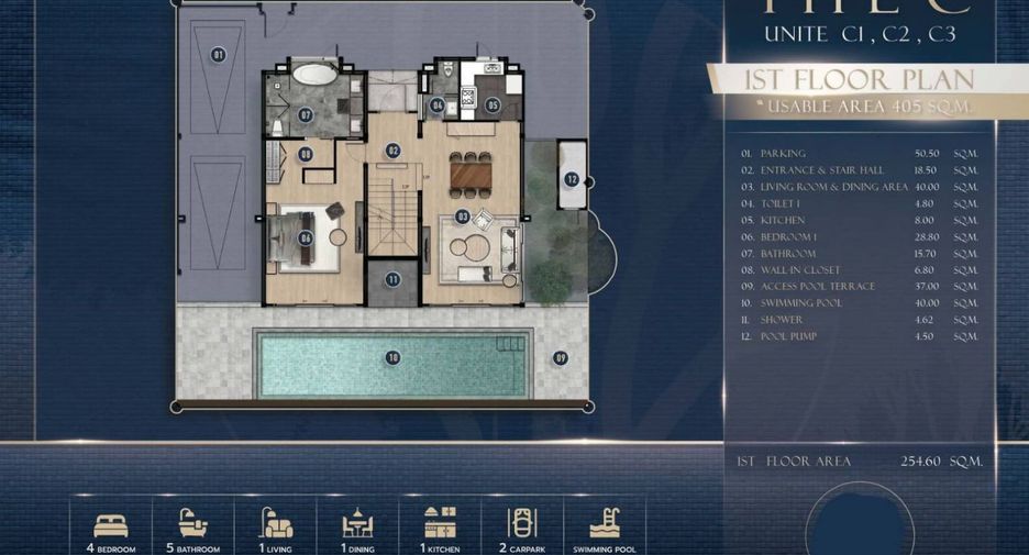 Villa en venta de 4 habitaciones en Sattahip, Chonburi