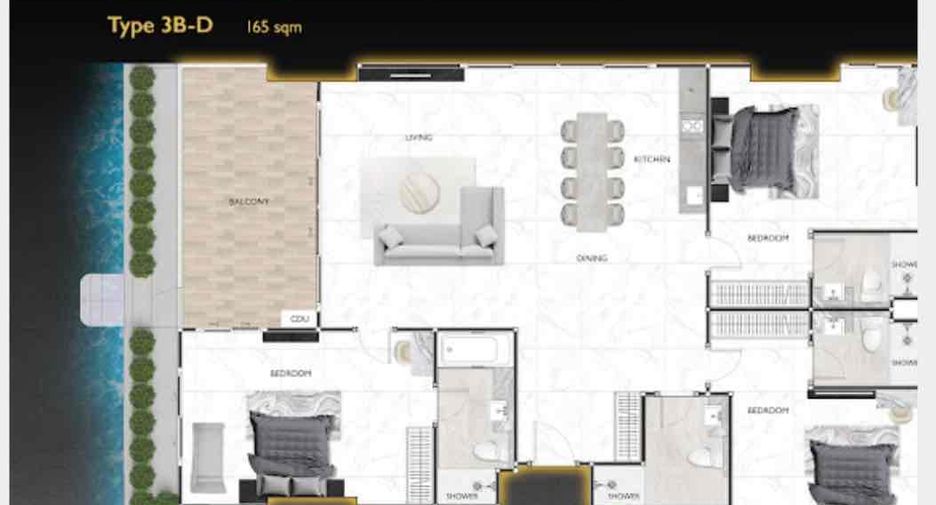 Condo en venta de 3 habitaciones en Bang Lamung, Chonburi