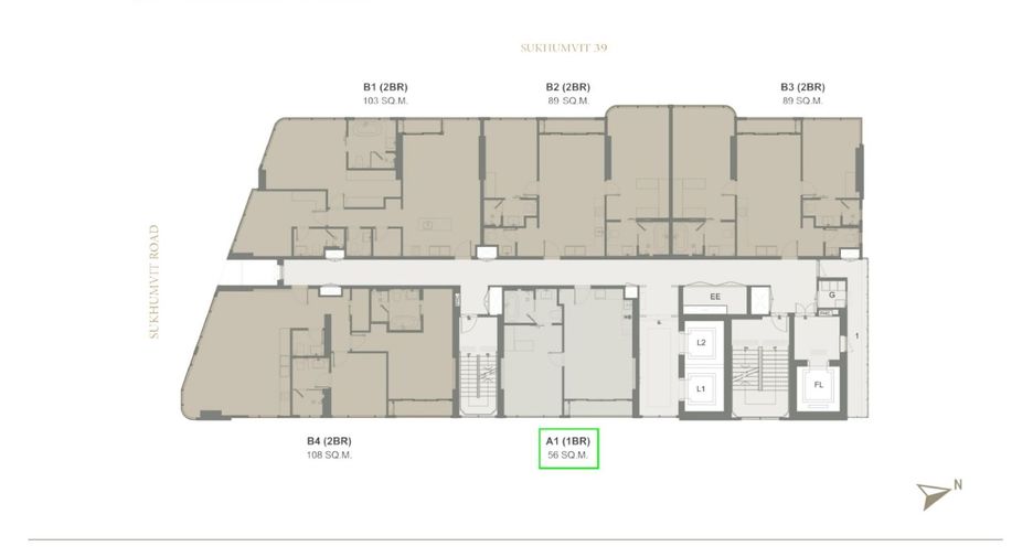 Condo en venta de 1 habitaciones en Khlong Toei, Bangkok