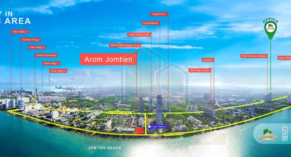 Продажа 1 кровать кондо в Йомтиен, Паттайя