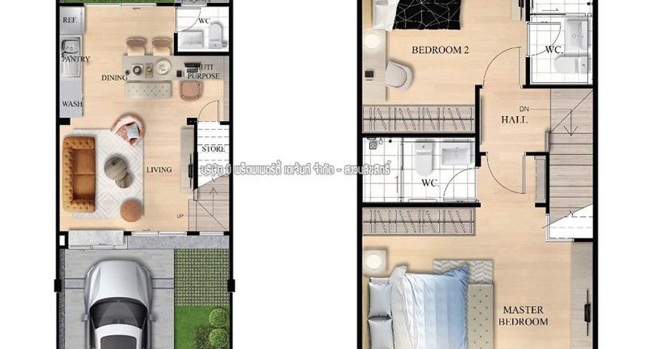 Casa adosada en venta de 2 habitaciones en Bang Phli, Samut Prakan
