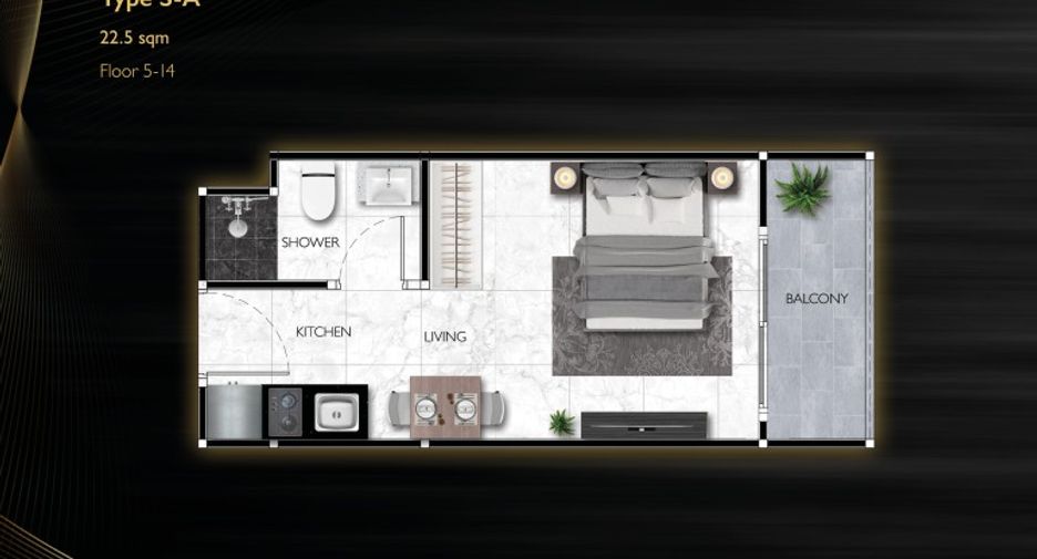 For sale studio condo in Bang Lamung, Chonburi