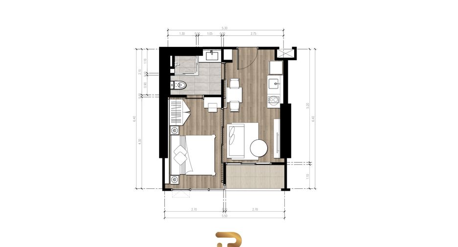 À vendre 1 chambre condo à Bang Lamung, Chonburi