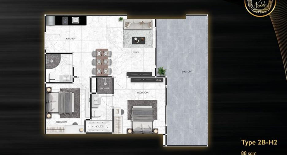 For sale 2 bedrooms condo in Bang Lamung, Chonburi