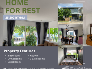 For rent 3 bed house in Mueang Samut Sakhon, Samut Sakhon