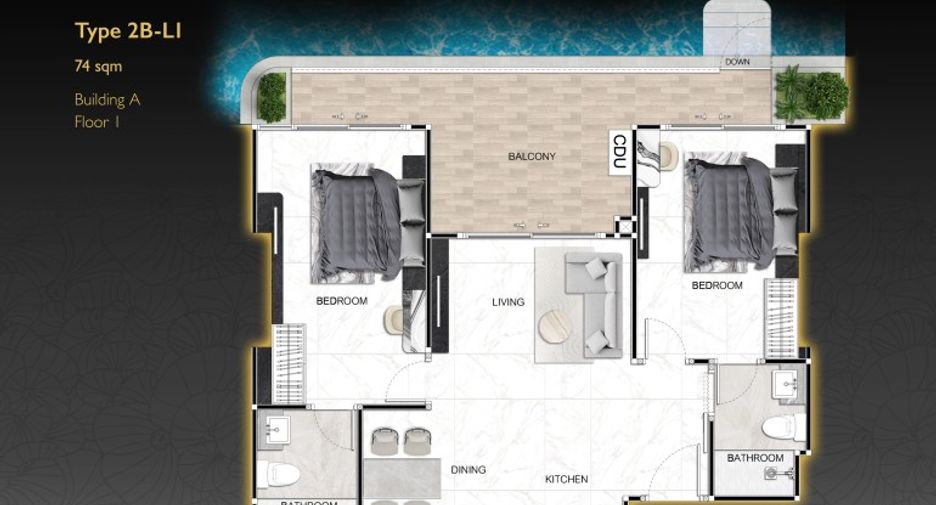 Wohnung zum Kauf mit 2 Zimmer in South Pattaya, Pattaya