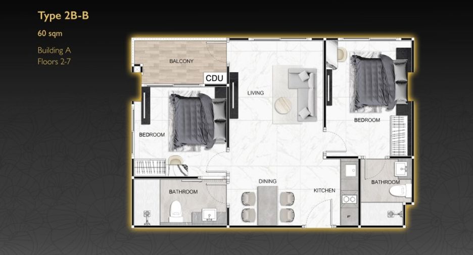 Wohnung zum Kauf mit 2 Zimmer in South Pattaya, Pattaya