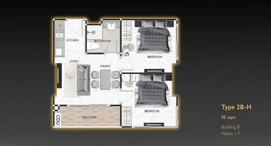 Wohnung zum Kauf mit 2 Zimmer in South Pattaya, Pattaya
