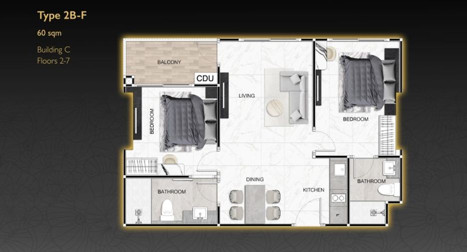 Wohnung zum Kauf mit 2 Zimmer in South Pattaya, Pattaya