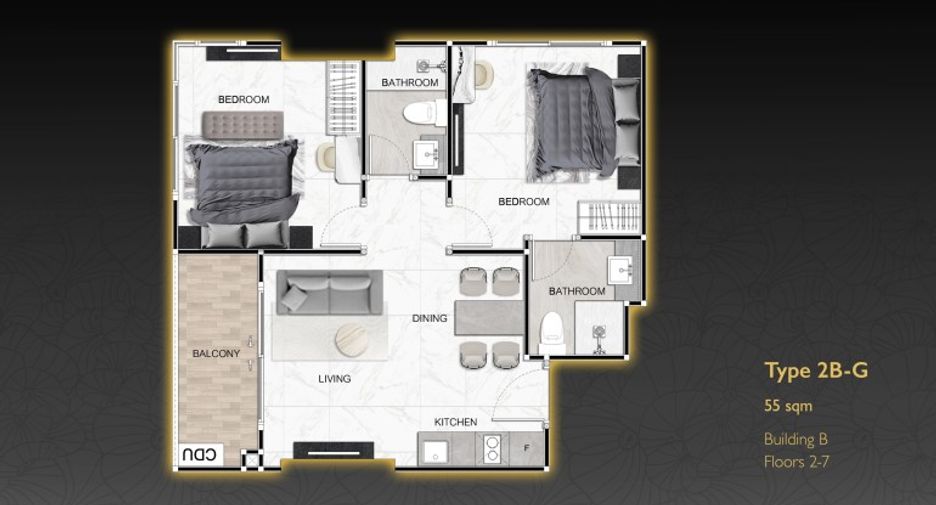Wohnung zum Kauf mit 2 Zimmer in South Pattaya, Pattaya