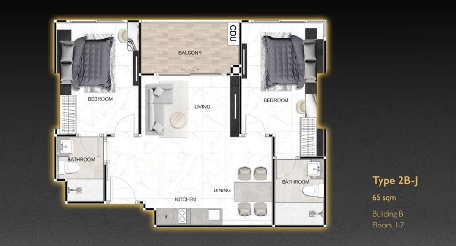 Wohnung zum Kauf mit 2 Zimmer in South Pattaya, Pattaya