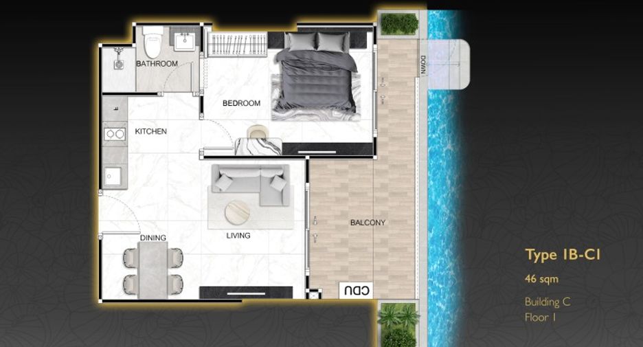 For sale 1 bed condo in South Pattaya, Pattaya