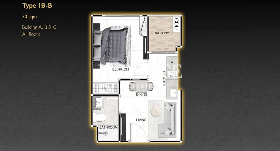 For sale 1 bed condo in Bang Lamung, Chonburi