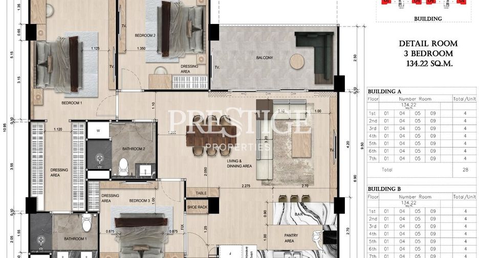 Wohnung zum Kauf mit 3 Zimmer in Bang Lamung, Chonburi
