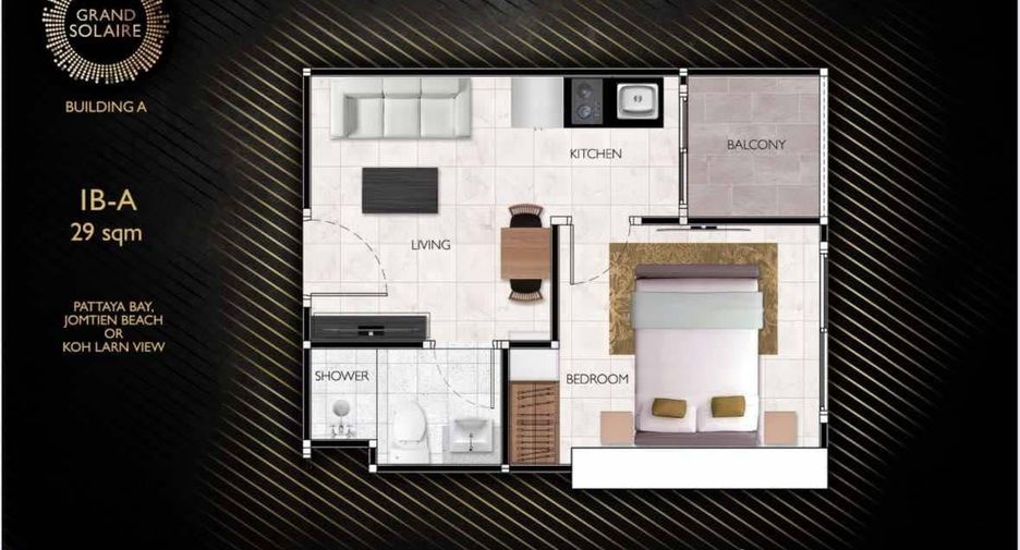For sale 1 bed condo in South Pattaya, Pattaya