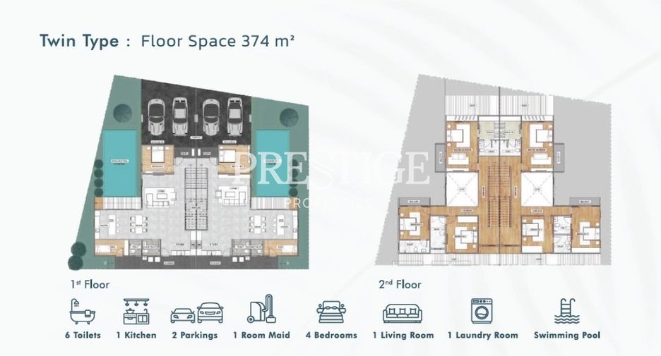 Haus zum Kauf mit 4 Zimmer in Bang Lamung, Chonburi