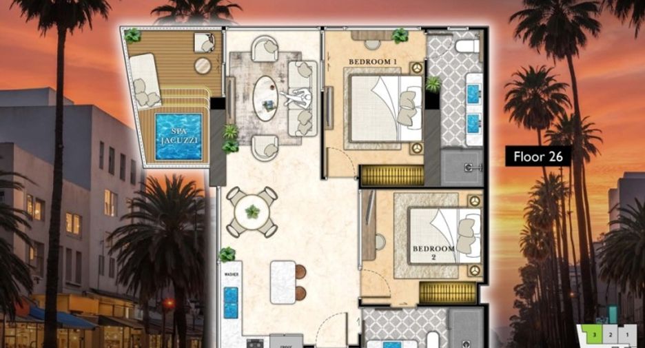 Wohnung zum Kauf mit 2 Zimmer in South Pattaya, Pattaya