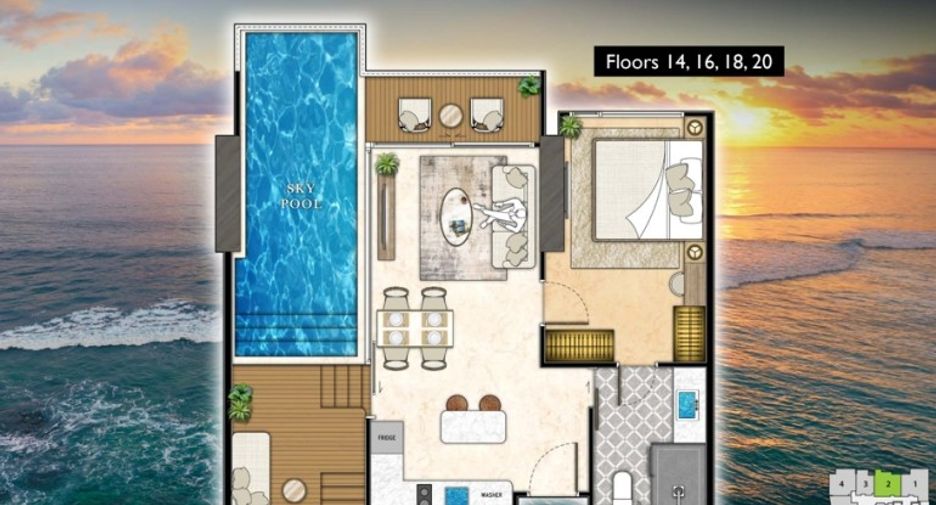For sale 1 bed condo in Bang Lamung, Chonburi