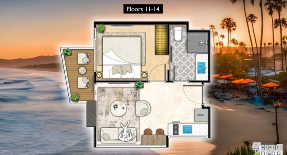 For sale 1 bed condo in Bang Lamung, Chonburi