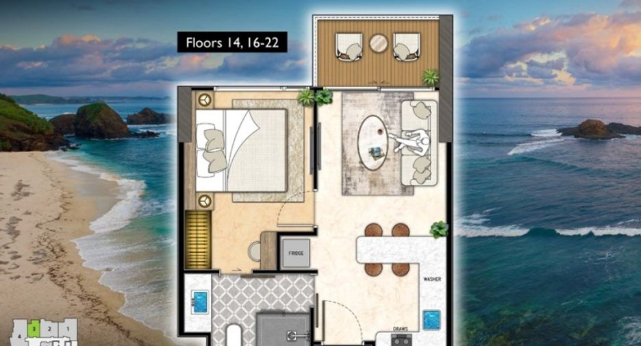 For sale 1 bed condo in Bang Lamung, Chonburi