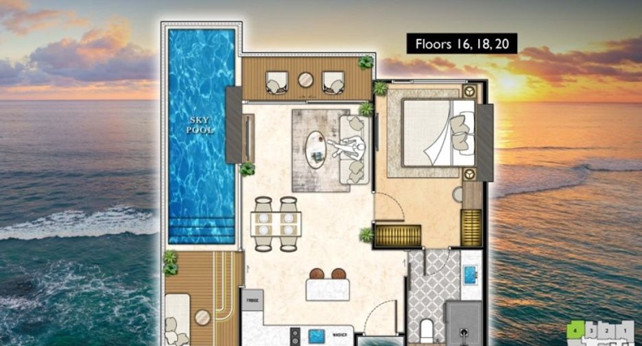 For sale 1 bed condo in Bang Lamung, Chonburi