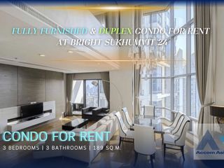 For rent 3 bed condo in Khlong Toei, Bangkok