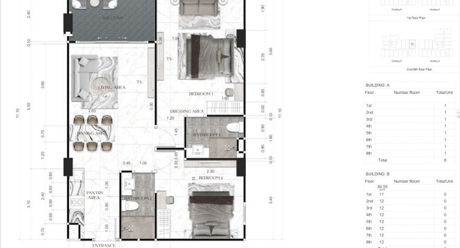 For sale 2 bedrooms condo in South Pattaya, Pattaya