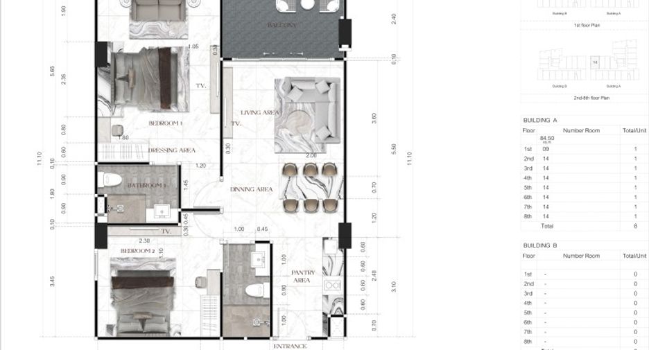 For sale 2 bedrooms condo in South Pattaya, Pattaya