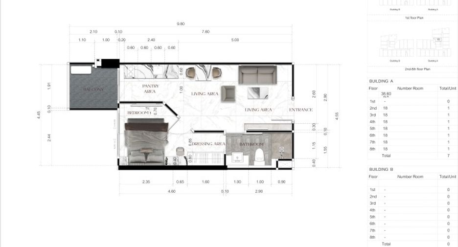 For sale 1 bed condo in South Pattaya, Pattaya