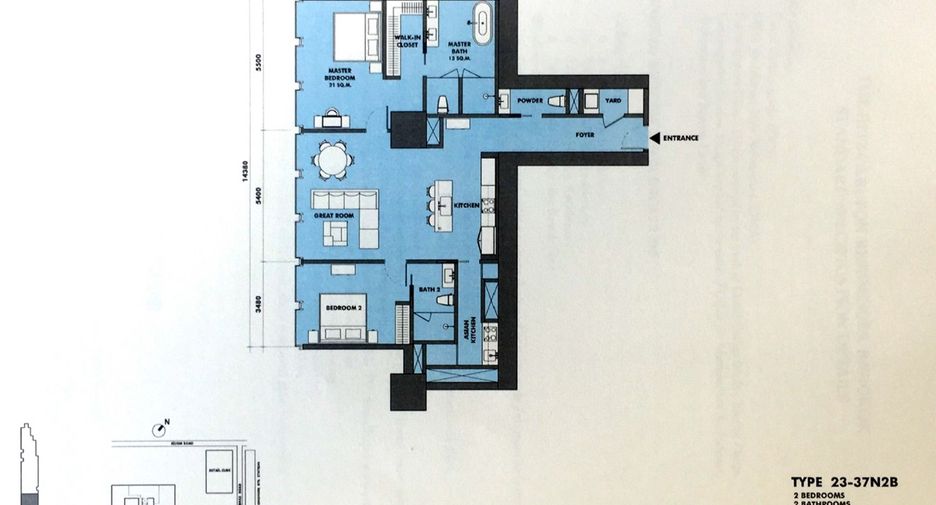 For sale 2 ベッドルーム condo in Sathon, Bangkok