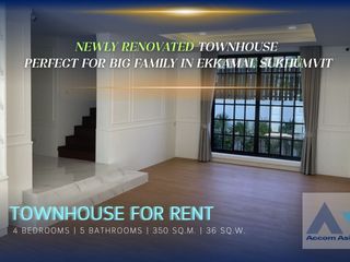 For rent 4 bed townhouse in Watthana, Bangkok