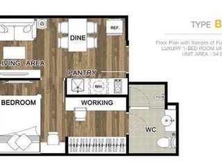 For rent 1 Beds condo in Din Daeng, Bangkok