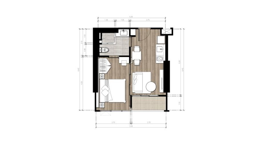Wohnung zum Kauf mit 1 Zimmer in Bang Lamung, Chonburi