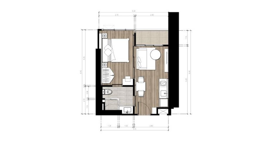 Wohnung zum Kauf mit 1 Zimmer in Bang Lamung, Chonburi