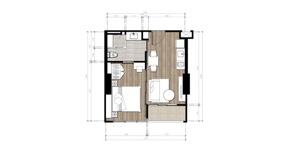 Wohnung zum Kauf mit 1 Zimmer in Bang Lamung, Chonburi