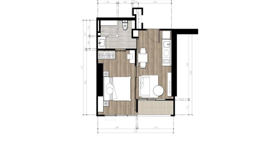 Wohnung zum Kauf mit 1 Zimmer in Bang Lamung, Chonburi