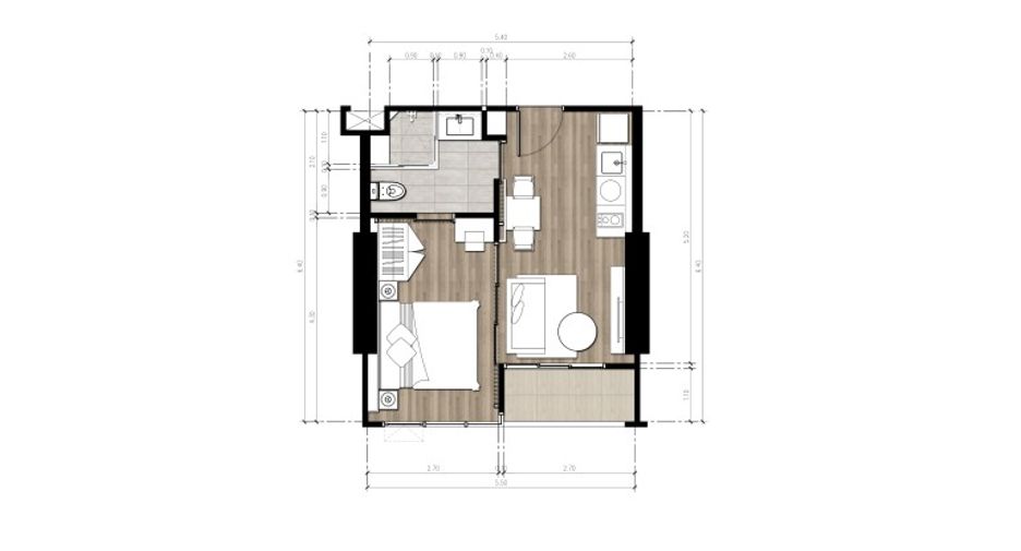 Wohnung zum Kauf mit 1 Zimmer in Bang Lamung, Chonburi