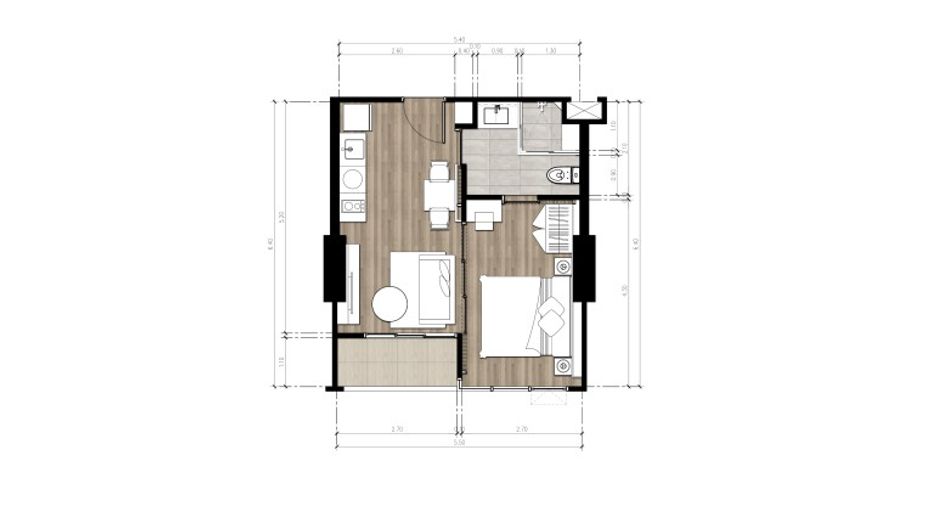 Wohnung zum Kauf mit 1 Zimmer in Bang Lamung, Chonburi