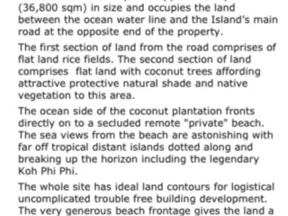 For sale land in Ko Lanta, Krabi