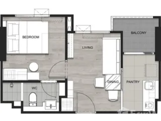 For rent 1 bed condo in Mueang Rayong, Rayong
