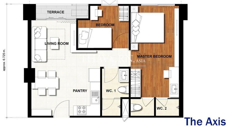 À vendre 2 chambres condo à Bang Lamung, Chonburi