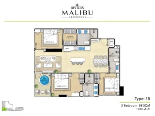 For sale 3 Beds condo in Bang Lamung, Chonburi