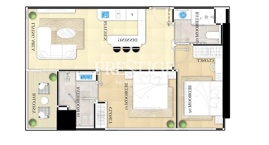 Wohnung zum Kauf mit 2 Zimmer in Bang Lamung, Chonburi