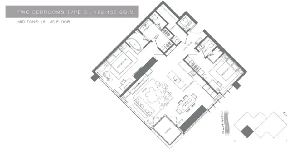 For sale 2 ベッドルーム condo in Bang Kho Laem, Bangkok
