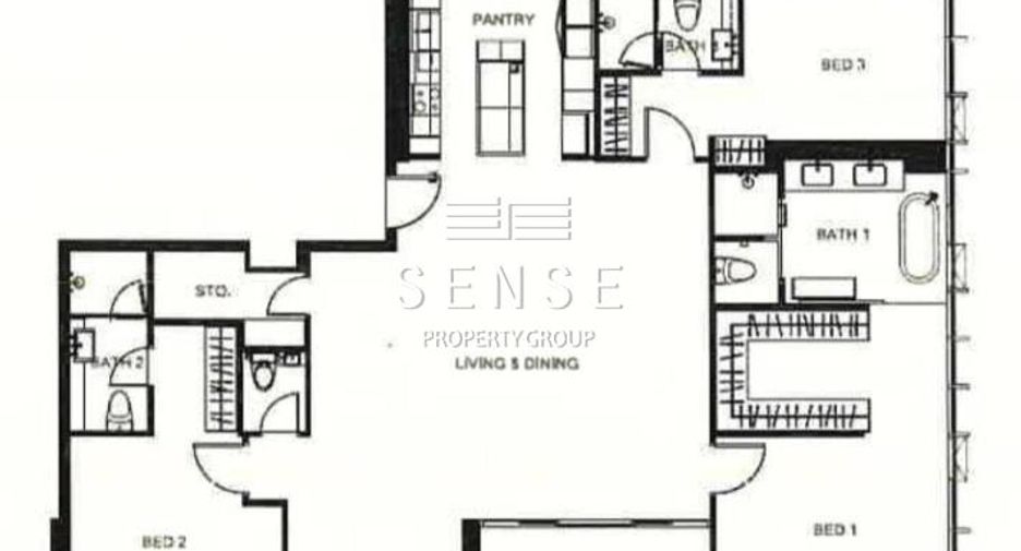 Condo en alquiler de 3 habitaciones en Khlong Toei, Bangkok
