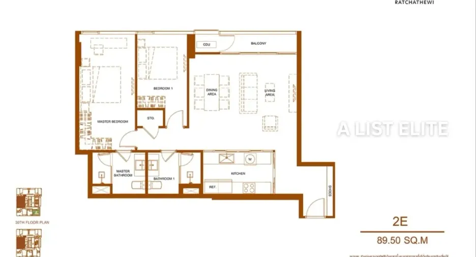 For sale 2 bedrooms condo in Ratchathewi, Bangkok