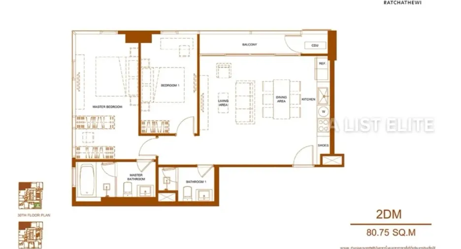 For sale 2 bedrooms condo in Ratchathewi, Bangkok