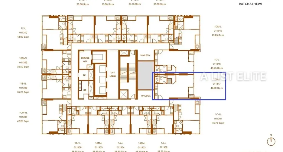For sale 2 ベッドルーム condo in Ratchathewi, Bangkok